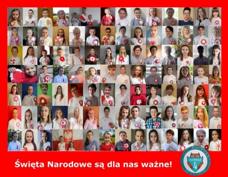 Patriotyczna akcja uczniów ze Szkoły Podstawowej nr 4 z Oleśnicy - fot. SP 4 Oleśnica