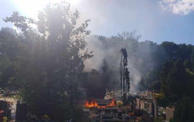 Pożar na Cmentarzu Grabiszyńskim