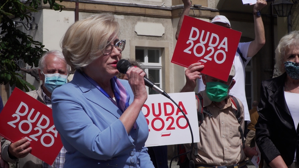 Marzena Machałek i Wojciech Murdzek namawiali do głosowania na Andrzeja Dudę - fot. Gabriela Stefanowicz