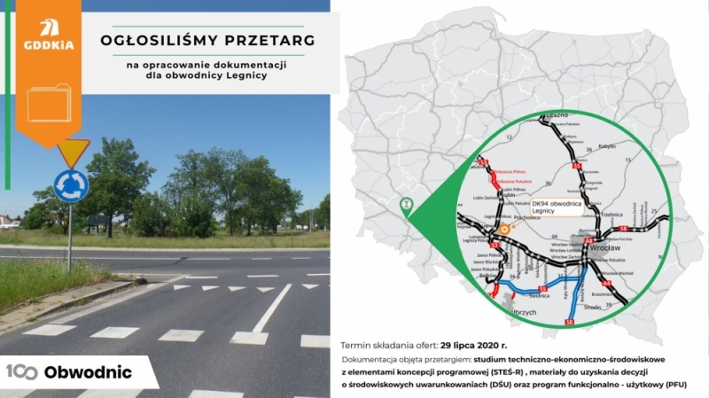 Ogłoszono przetarg na opracowanie dokumentacji dla obwodnicy Legnicy - fot. GDDKiA