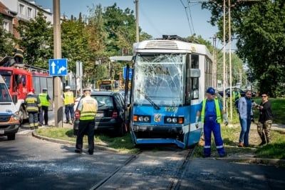 Wypadek tramwaju na Hubskiej. Jedna osoba ranna