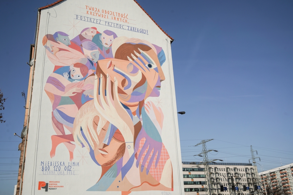 Nowy mural we Wrocławiu. To część Kampanii Przeciwdziałania Przemocy w Rodzinie - fot. mat. prasowe
