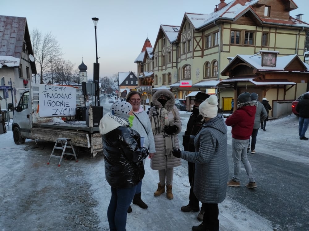 Karpacz: Protest branży turystycznej  - fot. Piotr Słowiński
