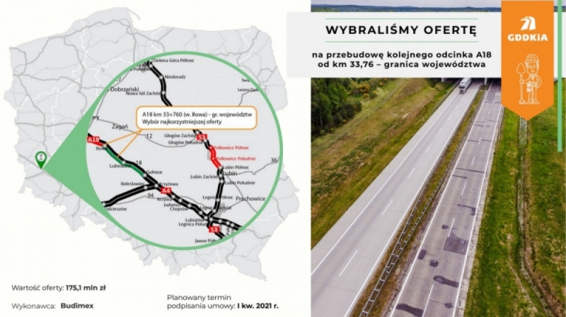 Wybrano wykonawcę, który przebuduje kolejny fragment trasy Berlin-Wrocław - fot. GDDKiA