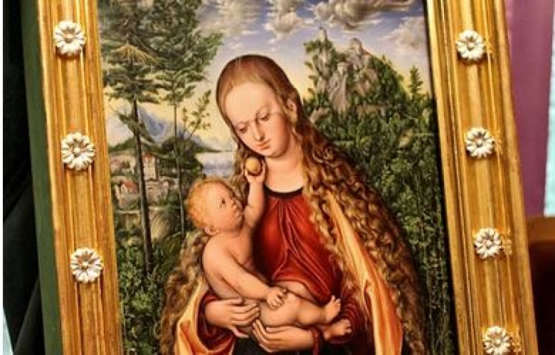 Rekonstrukcja obrazu "Madonna z Dzieciątkiem" w głogowskiej kolegiacie - fot. Dariusz Czaja