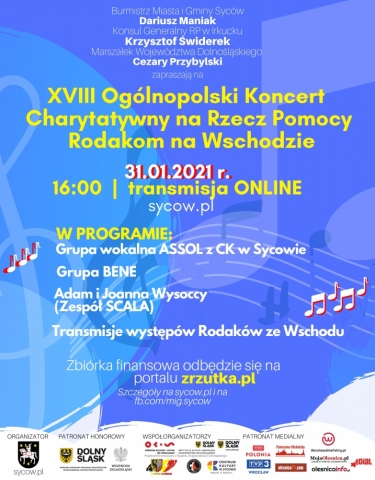 Dziś w Sycowie odbędzie się koncert na rzecz pomocy Rodakom na Wschodzie
