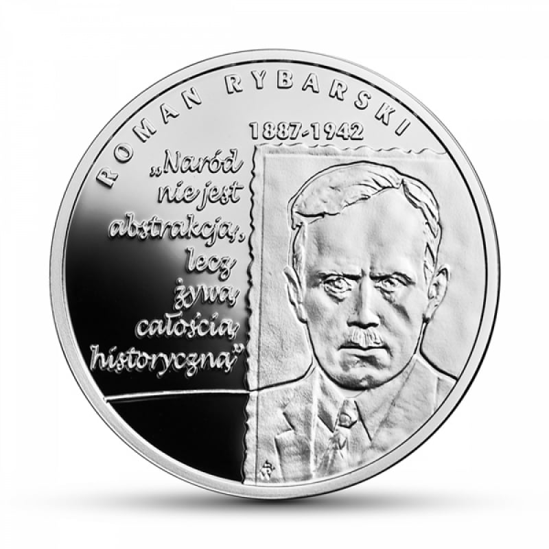Wielcy polscy ekonomiści: Kopernik, Rybarski, Skarbek - moneta z wizerunkiem Romana Rybarskiego