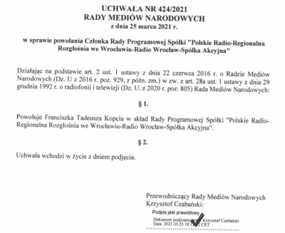 Nowy skład Rady Programowej Radia Wrocław - 2