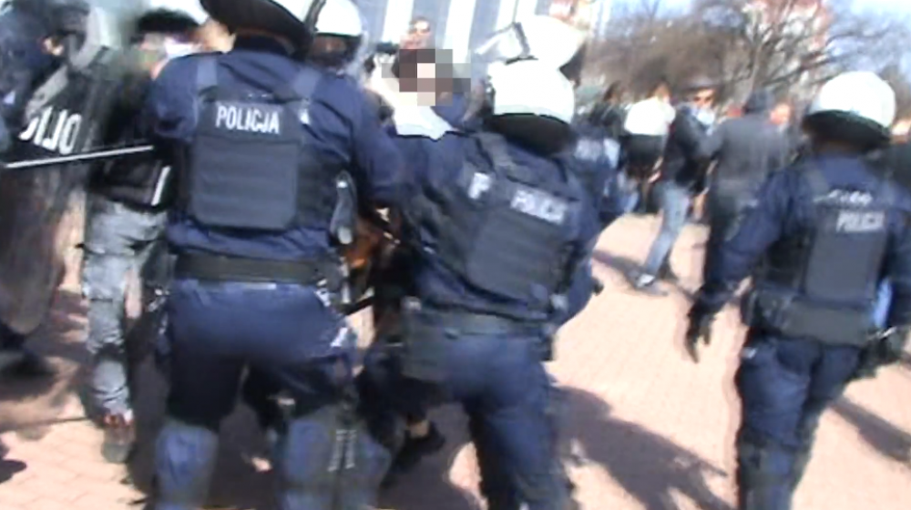 Są pierwsze zarzuty dla uczestników niedzielnej demonstracji w Głogowie - fot. kadr z filmu