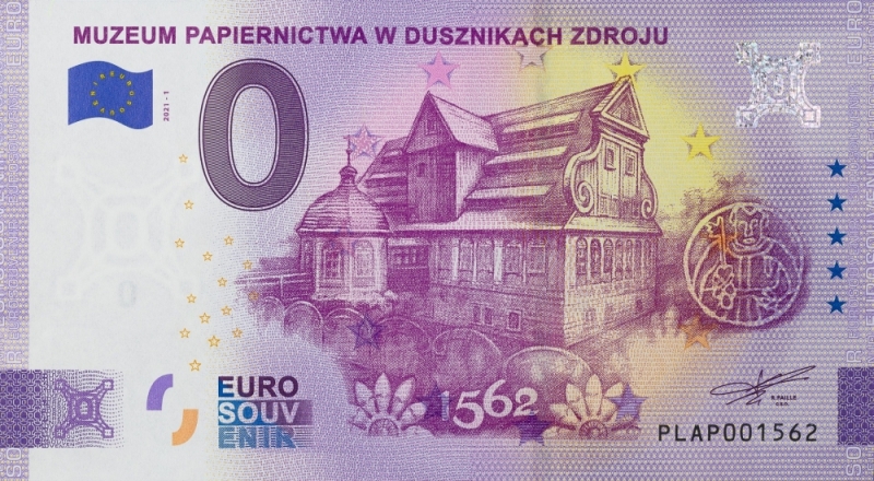 Po 100 latach Muzeum Papiernictwa w Dusznikach-Zdroju doczekało się własnego banknotu - fot. Muzeum Papiernictwa