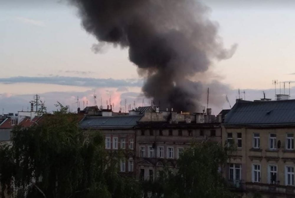 Pożar w centrum Wrocławia - fot. Antonii Moiseev