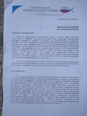 Zjednoczenie Chrześcijańskich Rodzin protestowało przeciwko wprowadzaniu obostrzeń dla osób niezaszczepionych - 2