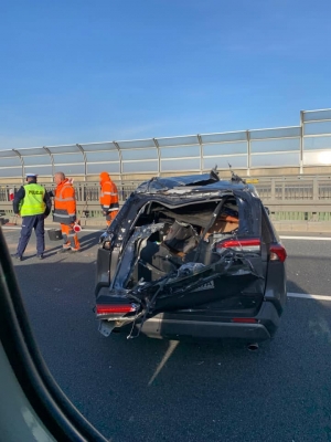 Wypadek i utrudnienia na Autostradowej Obwodnicy Wrocławia [FOTO] - 7