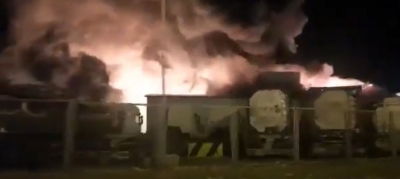 Pożar myjni samochodowej w Brzegu Dolnym