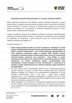 Producent Impulsów składa zawiadomienie do prokuratury. Koleje Dolnośląskie odpowiadają - 0