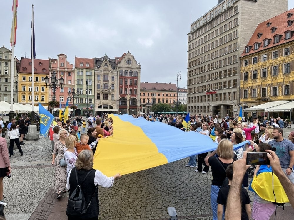 Ukraińcy mieszkający we Wrocławiu świętują 31. rocznicę uzyskania niepodległości – fot. RW