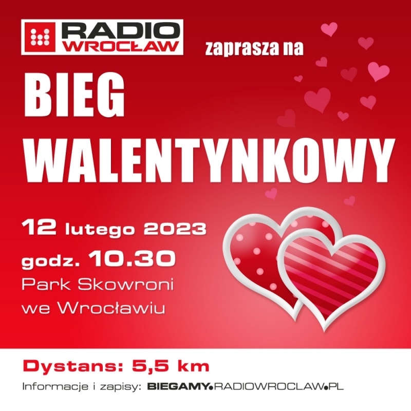 Radio Wrocław zaprasza na kolejną odsłonę Biegu Walentynkowego - Fot: RW