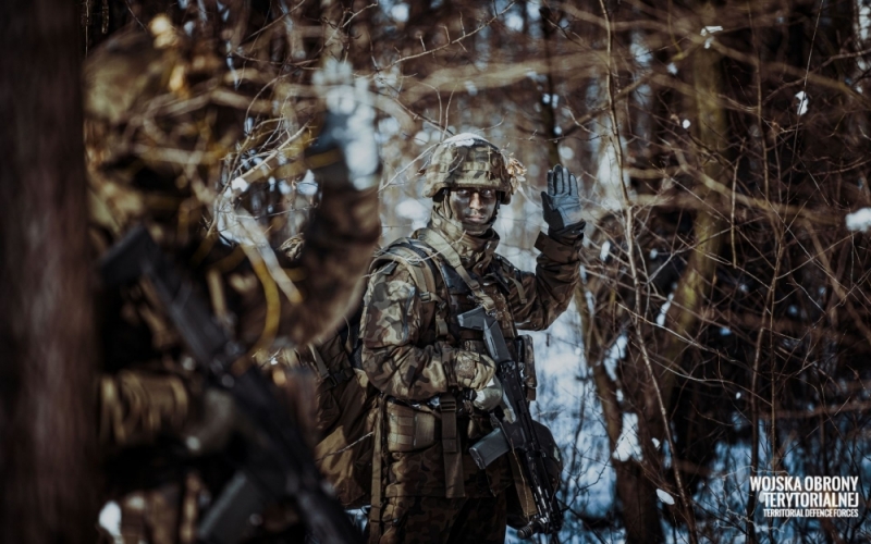 Szkolenie wojskowe dolnośląskich Terytorialsów w czasie ferii zimowych - Fot: WOT