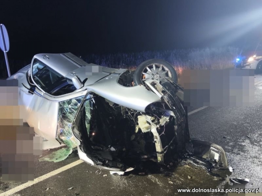 Tragiczny wypadek k. Środy Śląskiej - Fot: dolnośląska policja