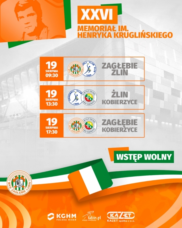 Znamy szczegóły XXVI Memoriału Henryka Kruglińskiego - fot. zaglebie.lubin.pl