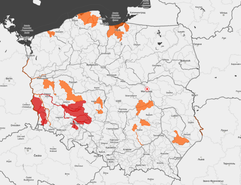 Dolnośląskie rzeki wciąż przekraczają stany alarmowe - fot. IMGW-PIB