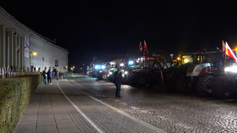 Krajobraz po proteście rolników. Spalona ziemia i wieniec - 0