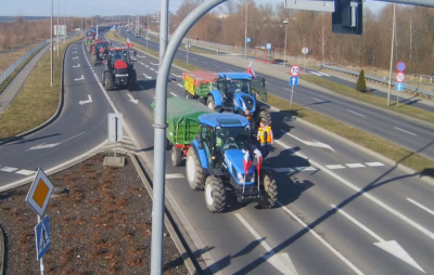 Rolnicy protestują w Lubinie