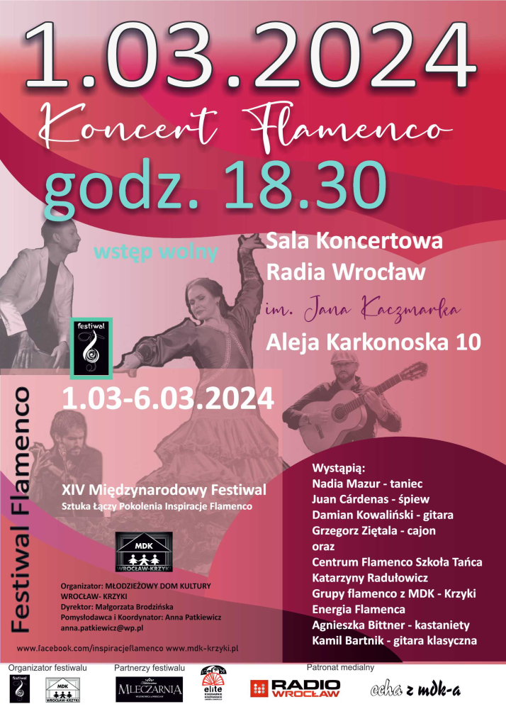 KONCERT FLAMENCO w ramach XIV Międzynarodowego Festiwalu Sztuka łączy Pokolenia Inspiracje Flamenco - fot. materiały promocyjne