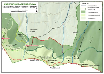 Zamknięte szlaki w Karkonoszach [MAPA]