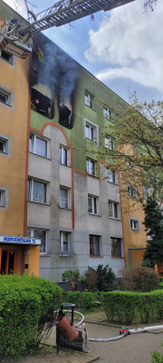 Pożar przy Horyzontalnej w Legnicy - 1