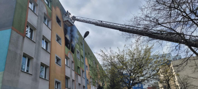 Pożar przy Horyzontalnej w Legnicy
