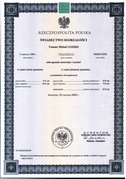 Pieniądze, albo... świadectwo - Fot. Wikipedia