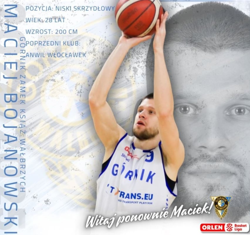 Maciej Bojanowski znów zagra w Wałbrzychu - fot. Górnik Zamek Książ Wałbrzych Facebook