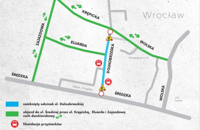 Remont Dolnobrzeskiej we Wrocławiu. Kierowc&oacute;w czekają objazdy