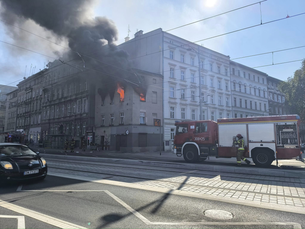 Pożar przy Pomorskiej we Wrocławiu - fot. użyczone/Wojciech