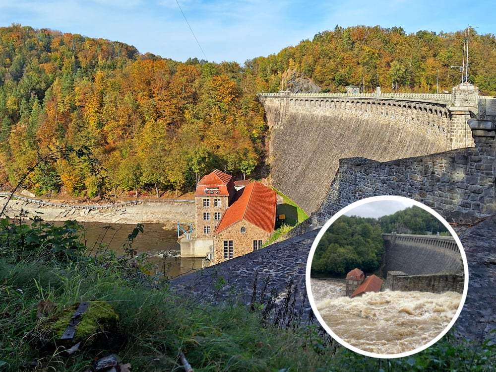 Zapora w Pilchowicach miesiąc po powodzi. Kamienny gigant zatrzymał wielką wodę – fot. Ewa Gazda
