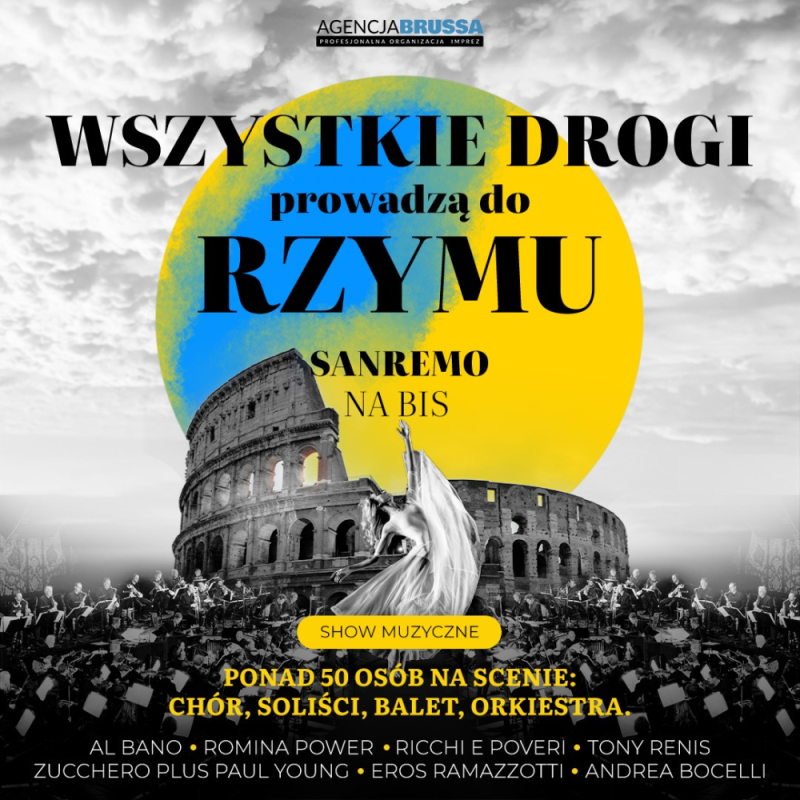 Wszystkie drogi prowadzą do Rzymu - Sanremo na Bis Najpiękniejsza muzyka włoska! 21.01.2025 Sala Koncertowa Radia Wrocław - Fot. Organizator