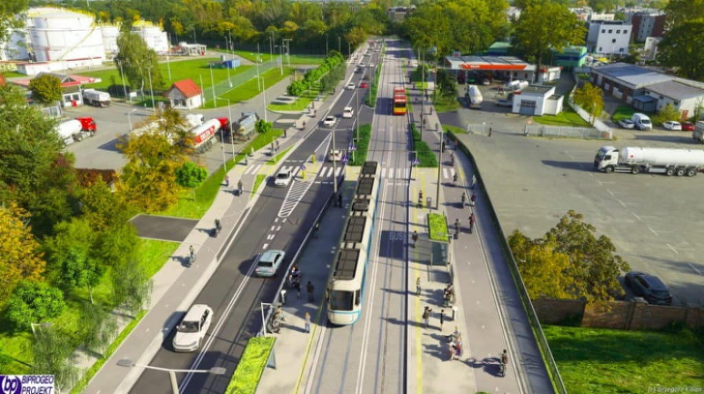 Kto wybuduje linię tramwajową na Swojczyce? Wciąż nie rozstrzygnięto przetargu - Wizualizacja trasy tramwajowej na Swojczyce. Fot. materiały prasowe