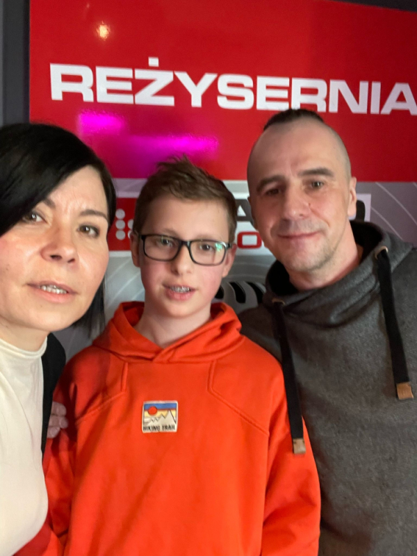 Chwalimy swoje: Tymon Łopaciński, ma 13 lat i już uczy innych - Gośćmi Katarzyny Górnej-Drzewosz byli Tymon Łopaciński oraz jego tata Daniel. Fot: Radio Wrocław