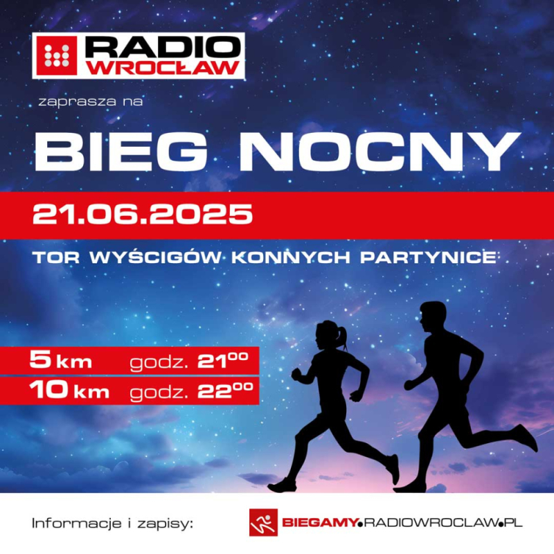Nocny Bieg Radia Wrocław | 21.06.2025 | Wrocławski Tor Wyścigów Konnych Partynice - Fot. Radio Wrocław