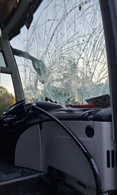 Autokar uderzył w przewrócone drzewo. Groźne zdarzenie na autostradzie A4 [ZDJĘCIA] - 2