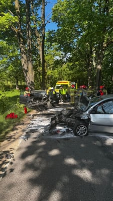 Wypadek w Górach Złotych. Czołowe zderzenie dwóch pojazdów, jedna osoba nie żyje, pięć trafiło do szpitali [ZDJĘCIA] - 0