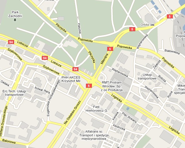 Legnicka z Milenijną do remontu - Fot. Google Maps