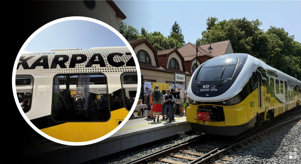 Pociąg przywiózł pierwszych pasażerów do Karpacza! Zobaczcie ZDJĘCIA, WIDEO – Pociąg do Karpacza już na trasie, fot. Jakub Thauer
