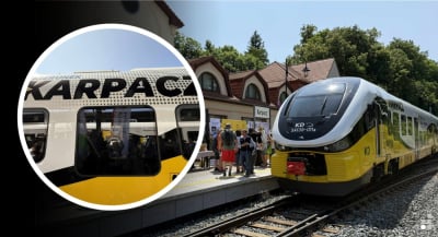 Pociąg przywi&oacute;zł pierwszych pasażer&oacute;w do Karpacza! Zobaczcie ZDJĘCIA, WIDEO