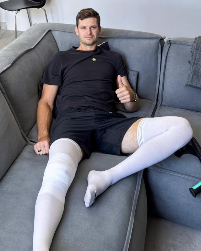 Hubert Hurkacz przeszedł artroskopię kolana - Hubert Hurkacz po operacji. Fot. Hubert Hurkacz Facebook