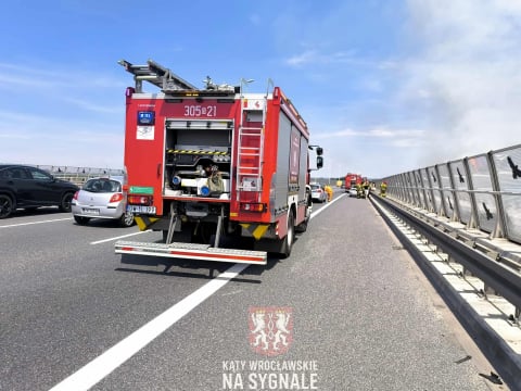 Pożar samochodu osobowego na AOW. Z pojazdu niewiele zostało [ZDJĘCIA] - 3