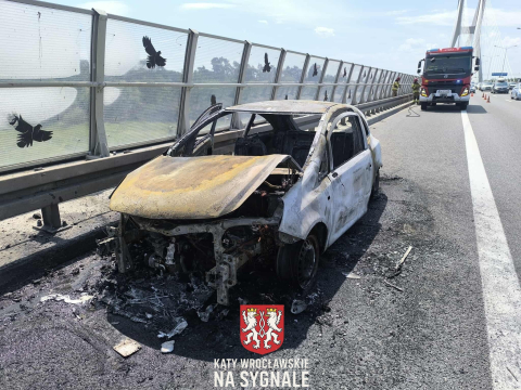 Pożar samochodu osobowego na AOW. Z pojazdu niewiele zostało [ZDJĘCIA] - 6