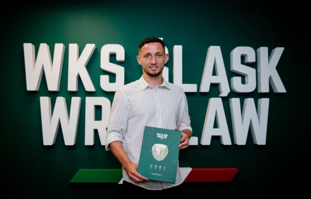 Bramkostrzelny obrońca zostaje w Śląsku Wrocław - Hubert Muszyński. Fot. slaskwroclaw.pl