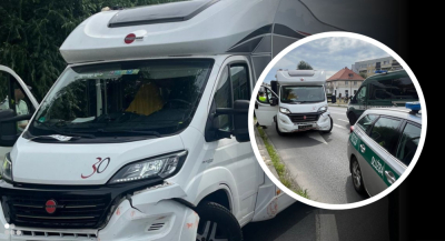 Jechał skradzionym kamperem, prawie zderzył się z... pojazdem służby skarbowej
